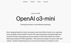 OpenAI上架推理模型o3-mini 首次向免费用户开放推理功能