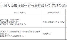 山东夏津农村商业银行被罚27.5万元：因违反人民币反假有关规定等三项违法行为类型