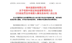 10万股民懵了！86亿元收入竟是假的，上市公司锦州港及时任高管拟被罚2300万，更大的麻烦还在后面