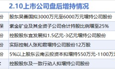 2月10日增减持汇总：雅戈尔等6股增持 逸飞激光等13股减持（表）