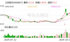 云铝股份：前三季度净利润预增51.70%-53.69%