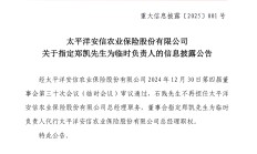 太平洋安信农险：指定郑凯为临时负责人